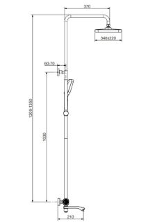 Душевая стойка Raglo R01.26.09 с термостатом графит